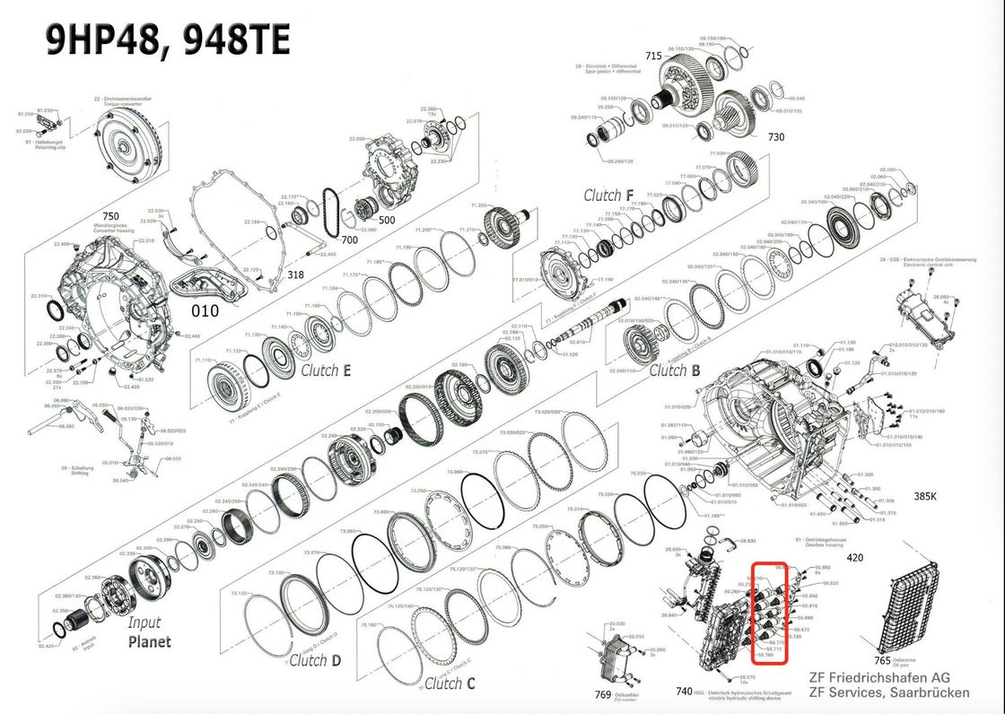 Transmesun Transmission automatique 9HP-48 Kit de réparation de soupape solénoïde 10 Ensembles de soupape solénoïde individuels Pour Land Rover Range Rover Evoque