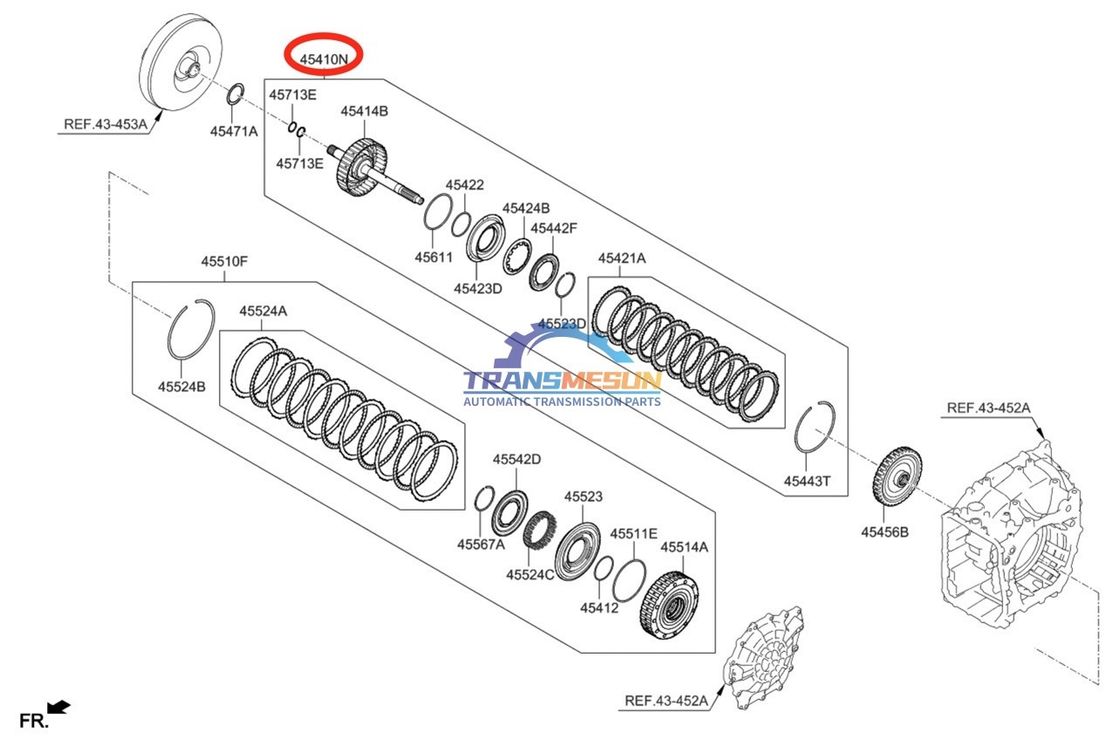 Kit de réparation de transmission automatique 454143F800 utilisé Assemblage de retenue-35R embrayage A6MF2-2 pour Kia Sorento 2.0L