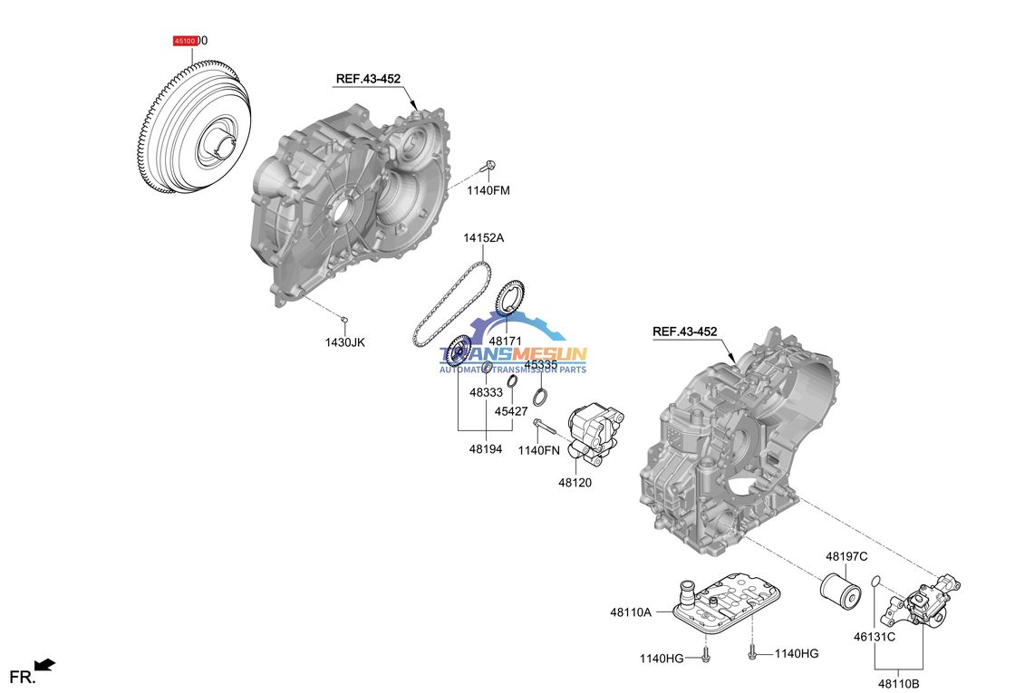 convertisseur de couple de transmission CVT C0GF1 451002H000 pour 2019-2023 HYUNDAI KIA IX25 K3 1.5T 2WD G4FL